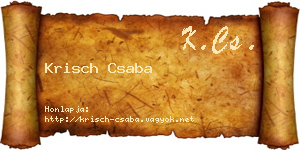 Krisch Csaba névjegykártya